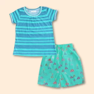 kids half sleeve casual dress Navy Stripe