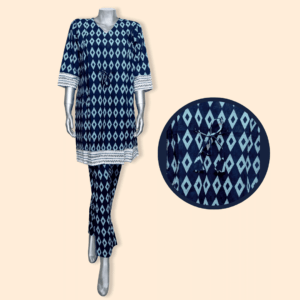 ladies loungewear navy geometry