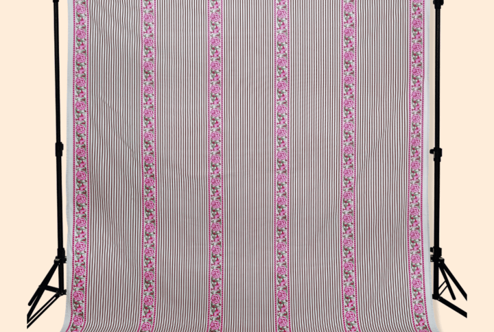 Pink stripped bedsheet ( with 2 pillow covers )