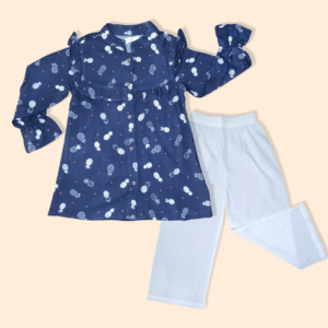 kids summer top & salwar navy